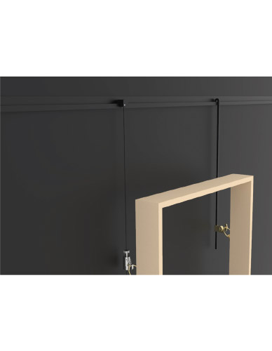 Classic black steel hanging rail
