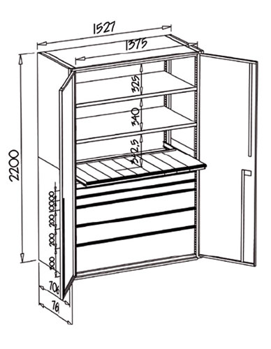 Armoire de rangement pour charges lourdes